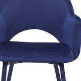 HomeRoots 22" Ocean Blue Velvet And Gold Solid Color Parsons Chair - 22