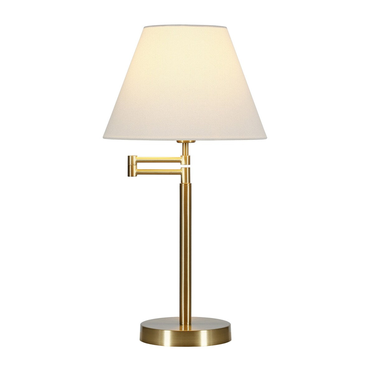 HomeRoots 25" Gold Metal Table Lamp With White Empire Shade - 13