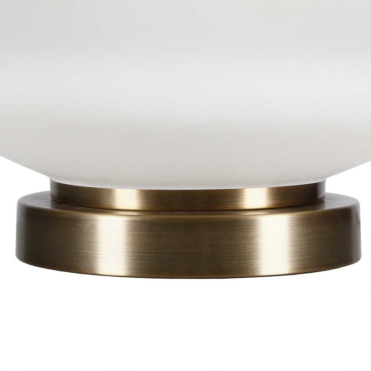 HomeRoots 26" Gold and White Glass Table Lamp With White Empire Shade - 16