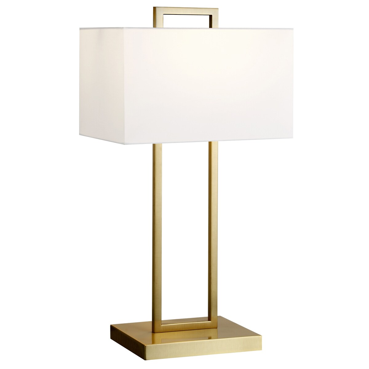 HomeRoots 28" Brass Metal Table Lamp With White Shade - 14