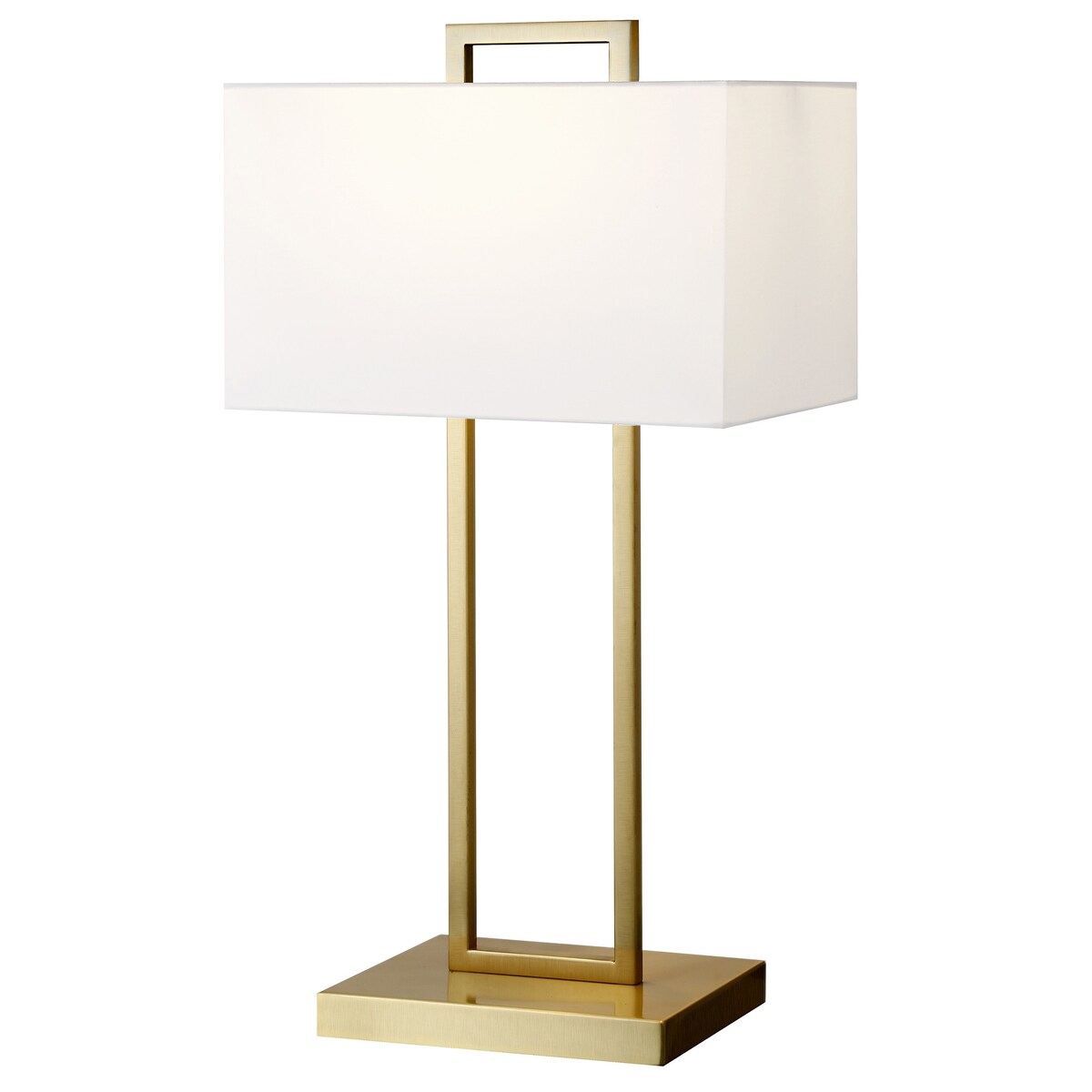 HomeRoots 28" Brass Metal Table Lamp With White Shade - 14