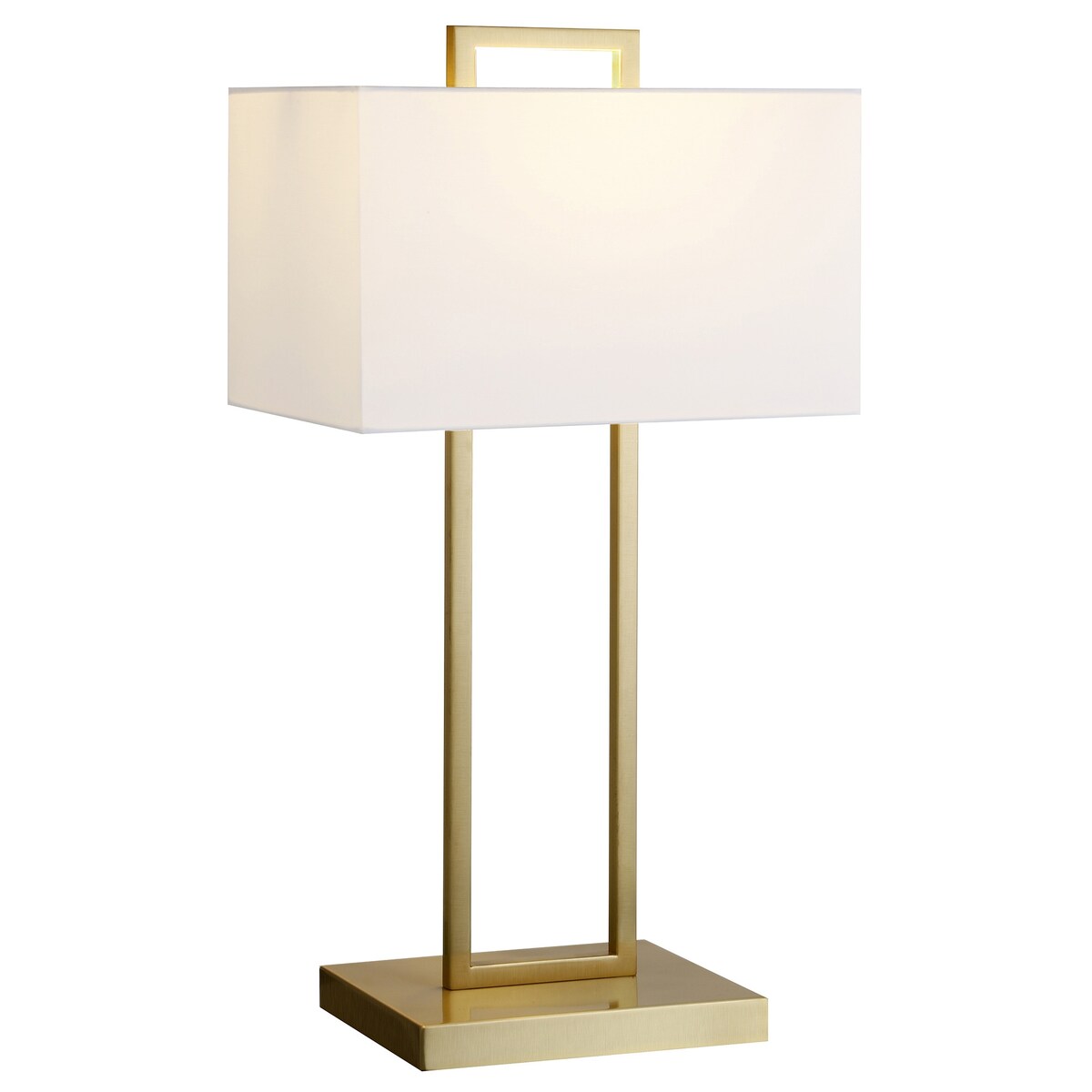 HomeRoots 28" Brass Metal Table Lamp With White Shade - 14