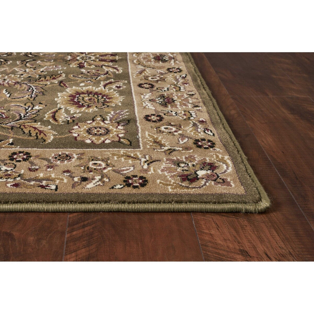 HomeRoots 2' x 8' Green or Taupe Traditional Runner Rug - 2' x 6' Runner - 2' x 6' Runner