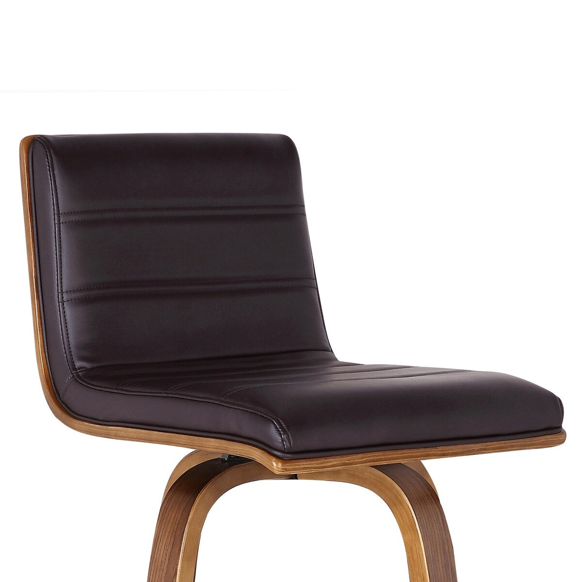 HomeRoots 30" Brown Solid Wood Swivel Low Back Bar Height Bar Chair - 39" x 17" x 20"