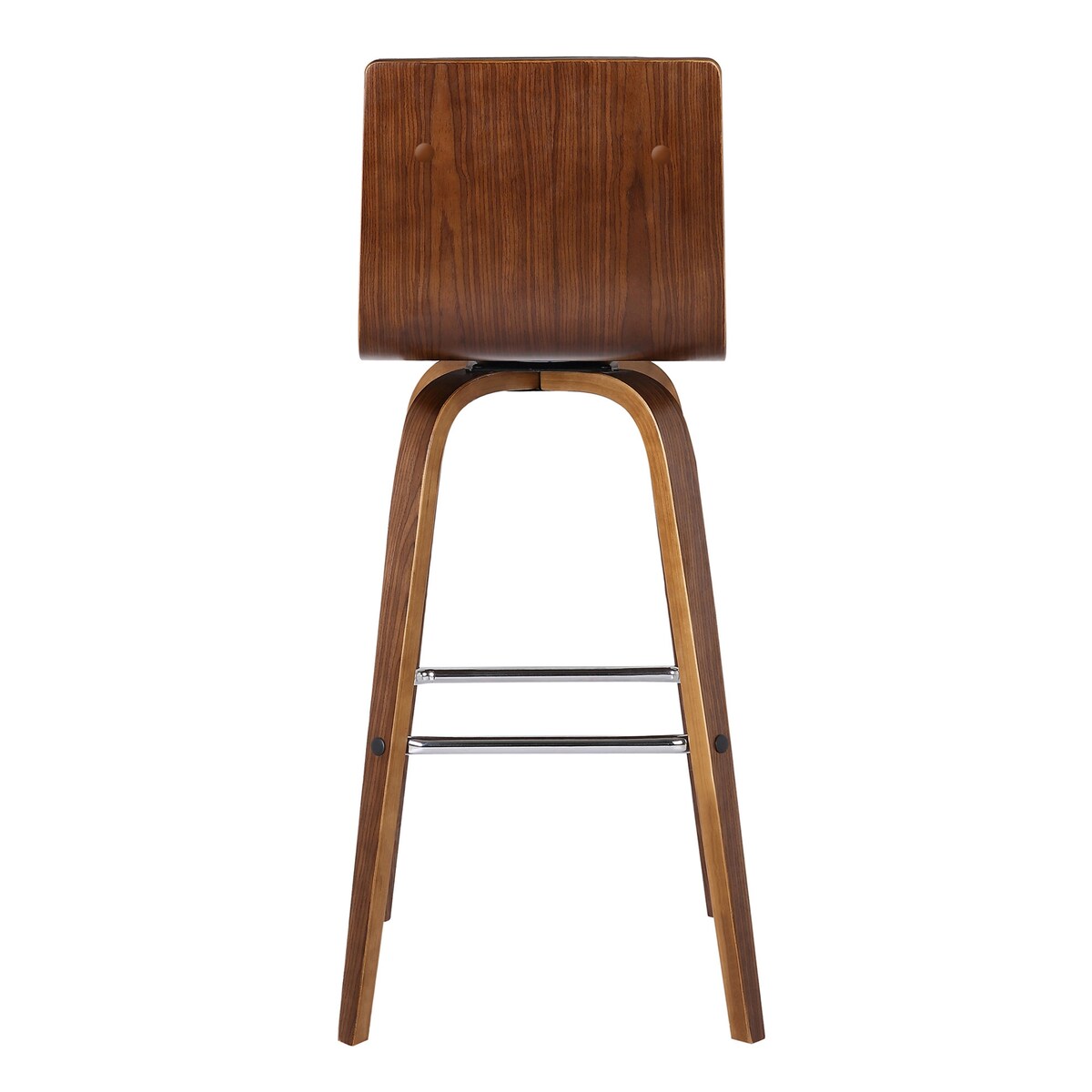 HomeRoots 30" Brown Solid Wood Swivel Low Back Bar Height Bar Chair - 39" x 17" x 20"