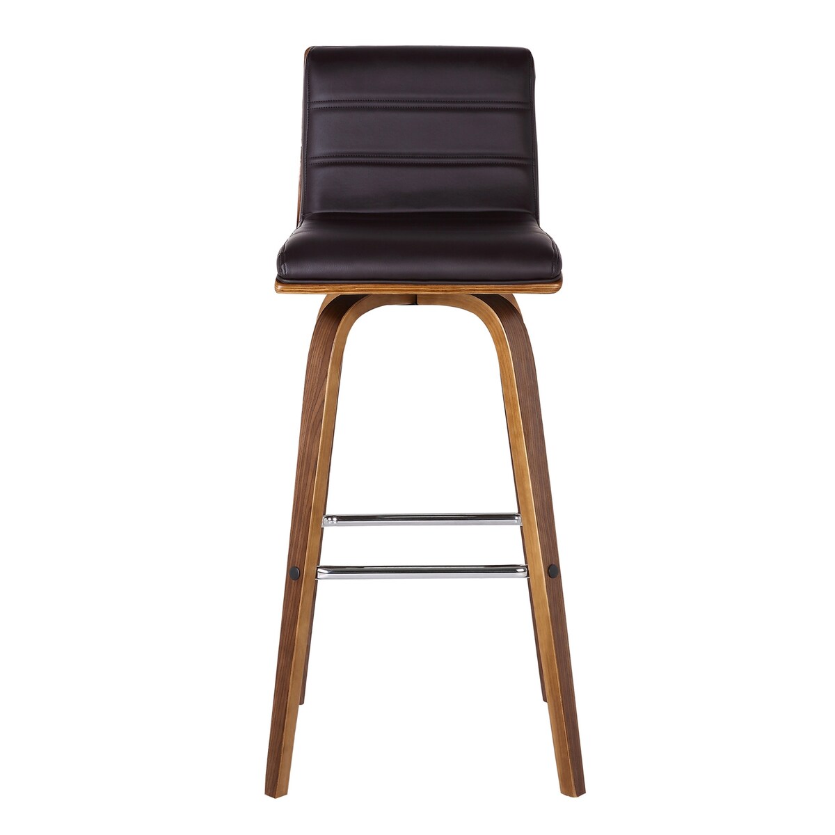 HomeRoots 30" Brown Solid Wood Swivel Low Back Bar Height Bar Chair - 39" x 17" x 20"