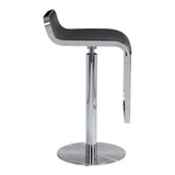 HomeRoots 31" Black And Silver Steel Swivel Backless Adjustable Height Bar Chair With Footrest - 15