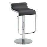 HomeRoots 31" Black And Silver Steel Swivel Backless Adjustable Height Bar Chair With Footrest - 15