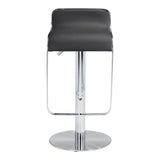 HomeRoots 31" Black And Silver Steel Swivel Backless Adjustable Height Bar Chair With Footrest - 15