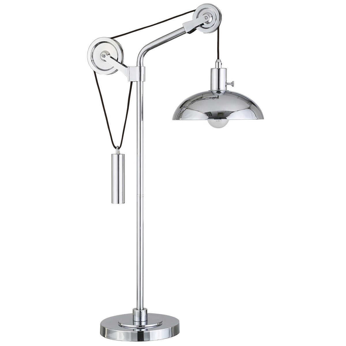 HomeRoots 33" Silver Metal Adjustable Desk Table Lamp With Nickel Dome Shade - 16