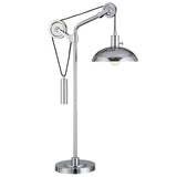 HomeRoots 33" Silver Metal Adjustable Desk Table Lamp With Nickel Dome Shade - 16