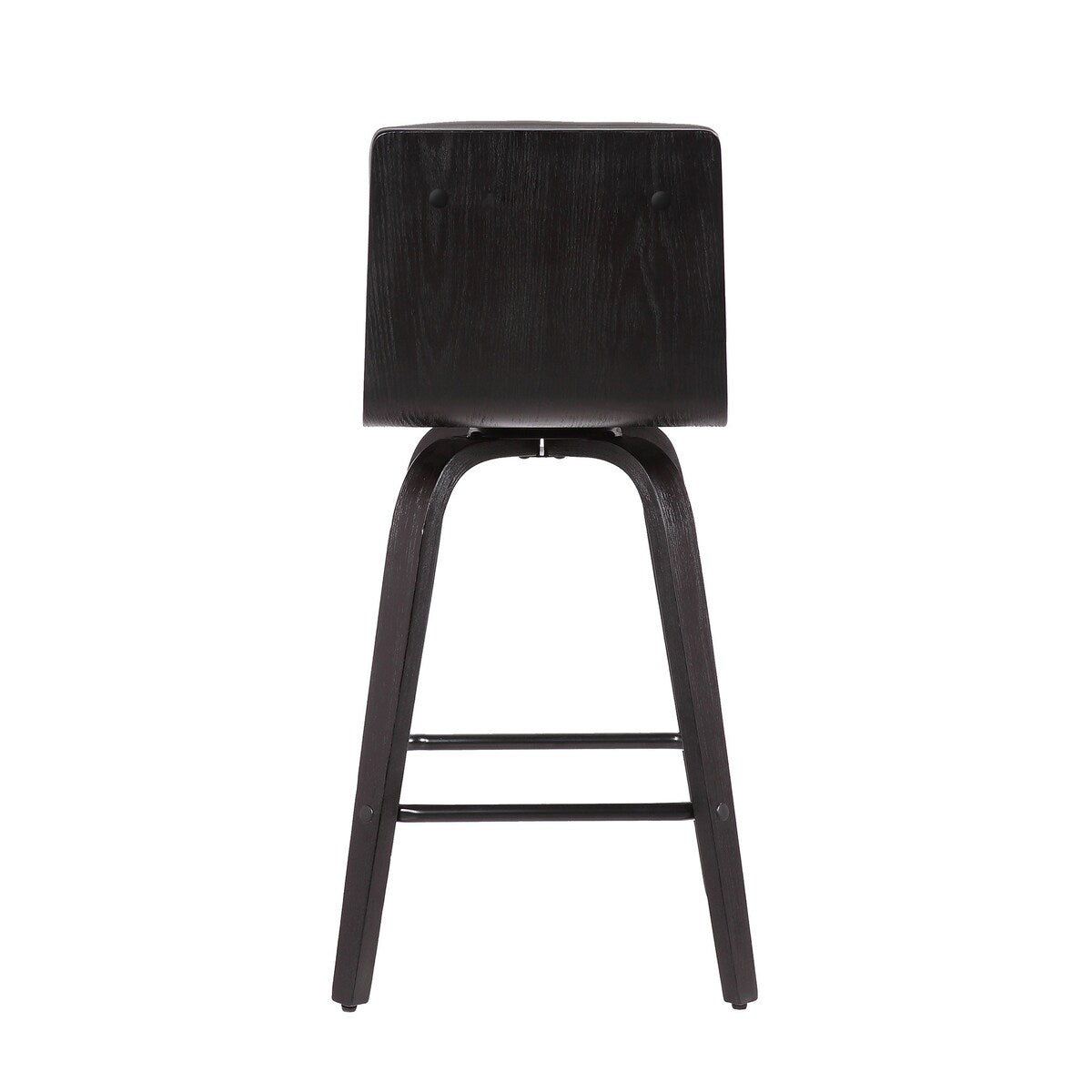 HomeRoots 39" Gray And Black Iron Swivel Low Back Bar Height Chair With Footrest - 17