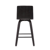 HomeRoots 39" Gray And Black Iron Swivel Low Back Bar Height Chair With Footrest - 17