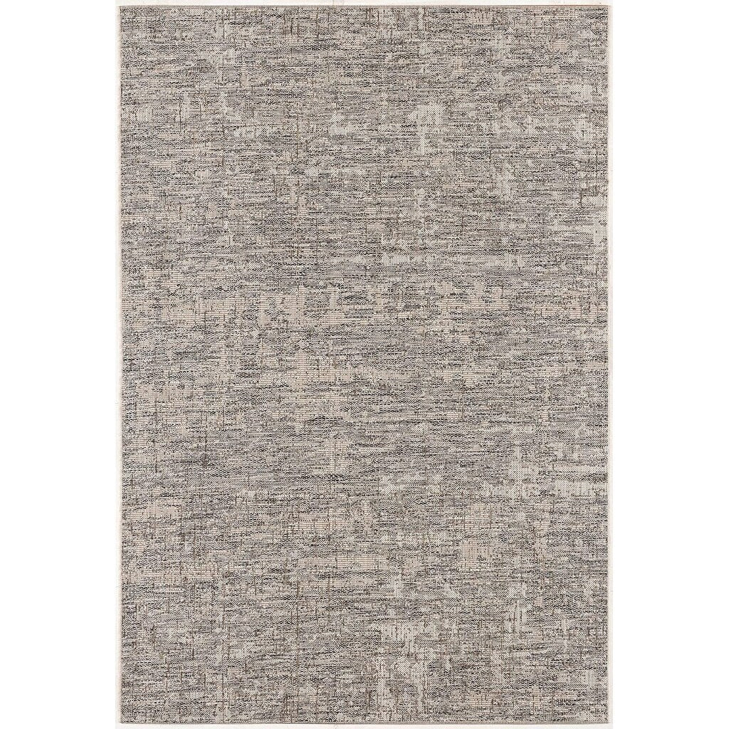 HomeRoots 3' x 8' Ivory and Gray Modern Weathered Runner Rug - 3' x 5' Oval