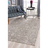 HomeRoots 3' x 8' Ivory and Gray Modern Weathered Runner Rug - 3' x 5' Oval