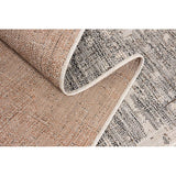 HomeRoots 3' x 8' Ivory and Gray Modern Weathered Runner Rug - 3' x 5' Oval