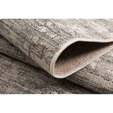 HomeRoots 3' x 8' Ivory and Gray Modern Weathered Runner Rug - 3' x 5' Oval