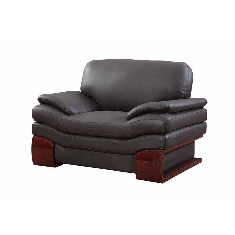 HomeRoots 44" Dazzling Brown Leather Chair - 41