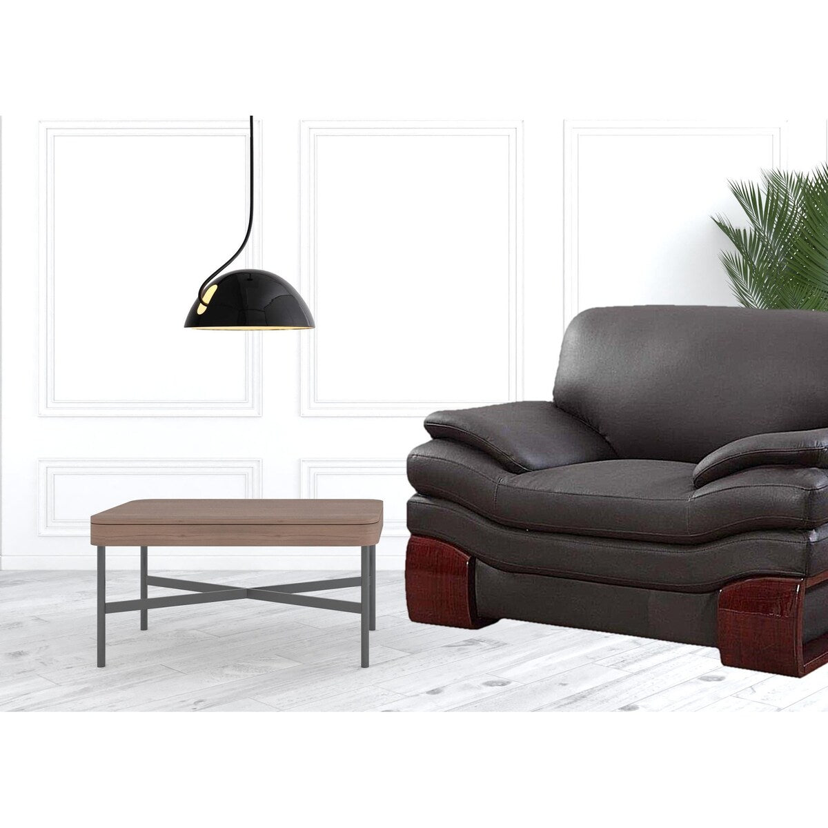 HomeRoots 44" Dazzling Brown Leather Chair - 41