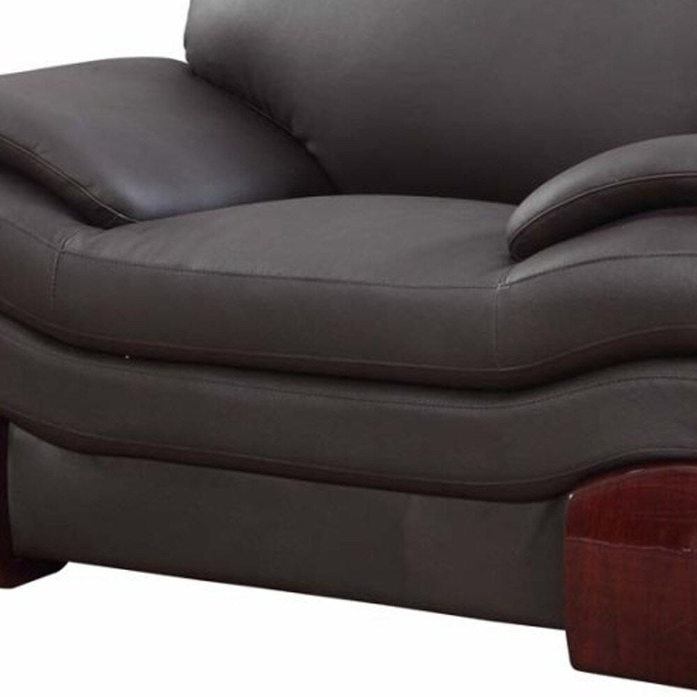 HomeRoots 44" Dazzling Brown Leather Chair - 41