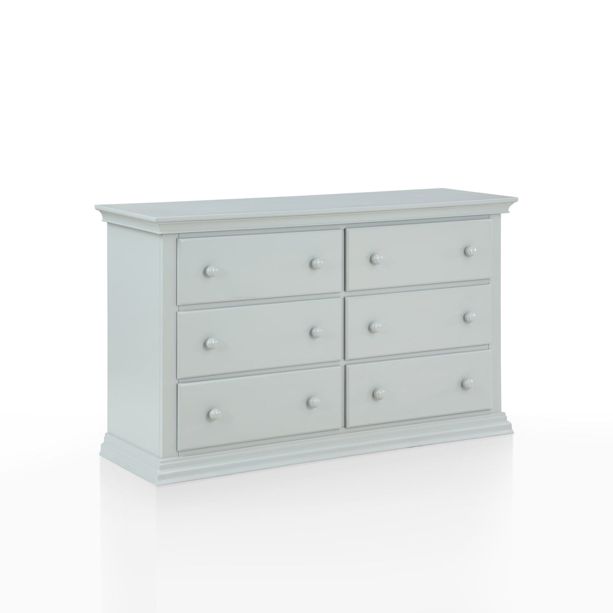 HomeRoots 56" Gray Solid and Manufactured Wood Six Drawer Double Dresser