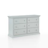 HomeRoots 56" Gray Solid and Manufactured Wood Six Drawer Double Dresser