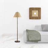 HomeRoots 59" Rusted Two Light Traditional Shaped Floor Lamp With Brown Empire Shade - 16