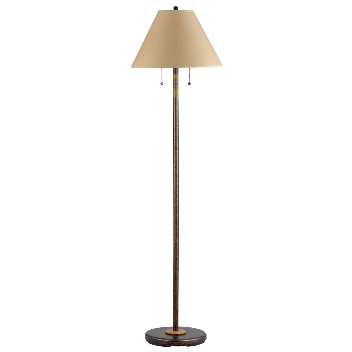 HomeRoots 59" Rusted Two Light Traditional Shaped Floor Lamp With Brown Empire Shade - 16