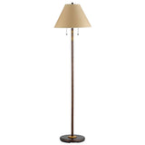 HomeRoots 59" Rusted Two Light Traditional Shaped Floor Lamp With Brown Empire Shade - 16