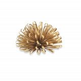 HomeRoots 5" Gold Metal Abstract Hand Painted Sculpture - 5" H x 10" W x 10" D