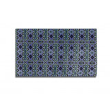 HomeRoots 5' X 7' Black Blue Green Area Rug - 5' Octagon