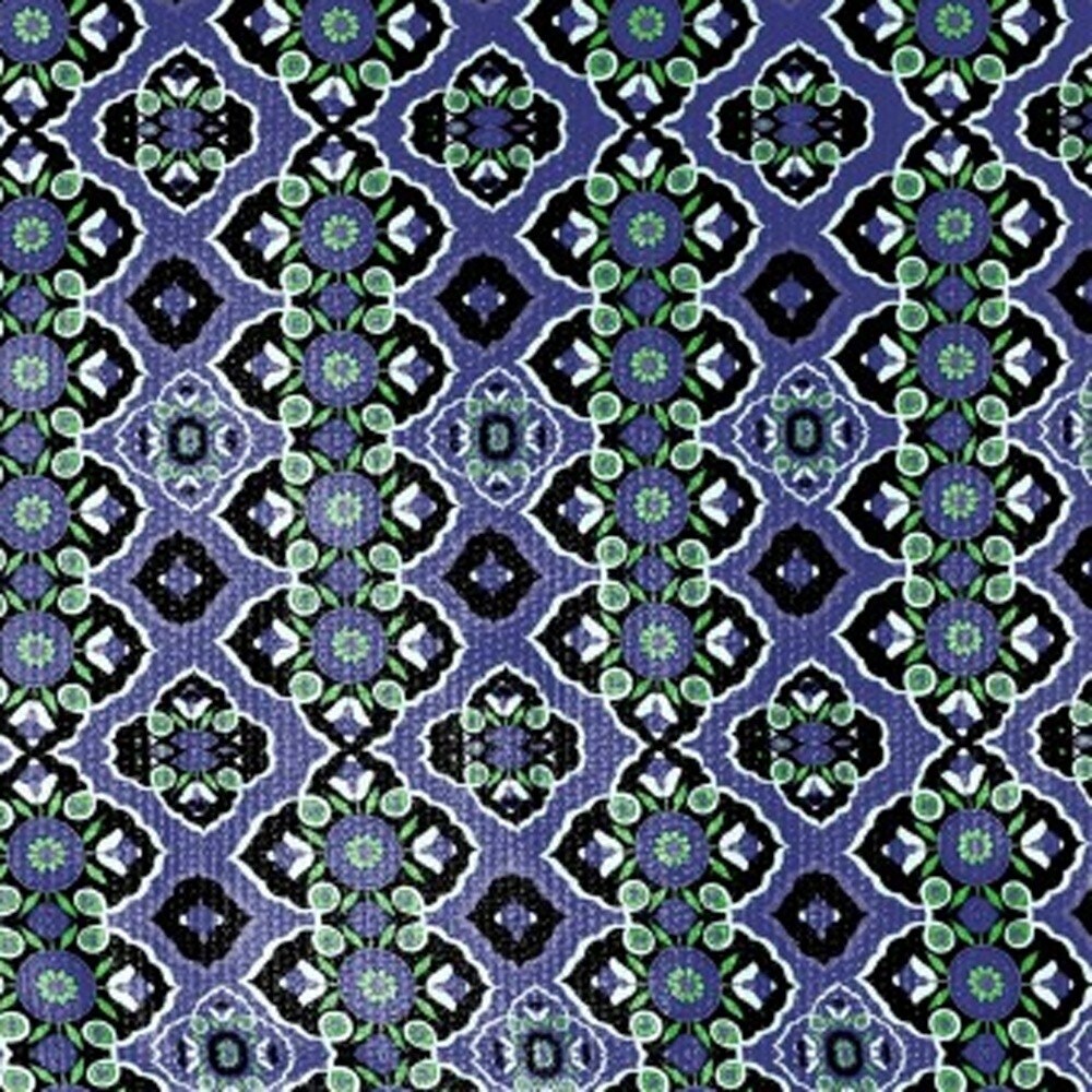 HomeRoots 5' X 7' Black Blue Green Area Rug - 5' Octagon