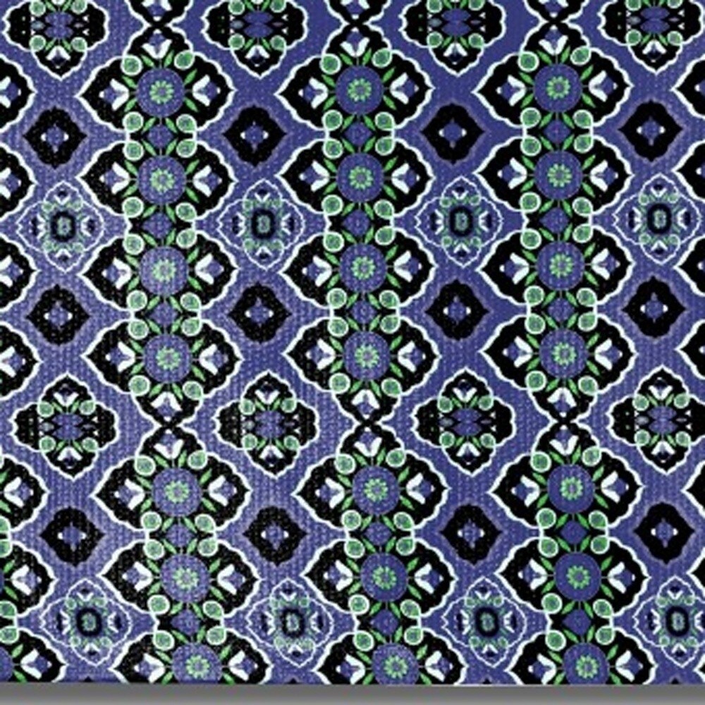 HomeRoots 5' X 7' Black Blue Green Area Rug - 5' Octagon