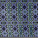 HomeRoots 5' X 7' Black Blue Green Area Rug - 5' Octagon