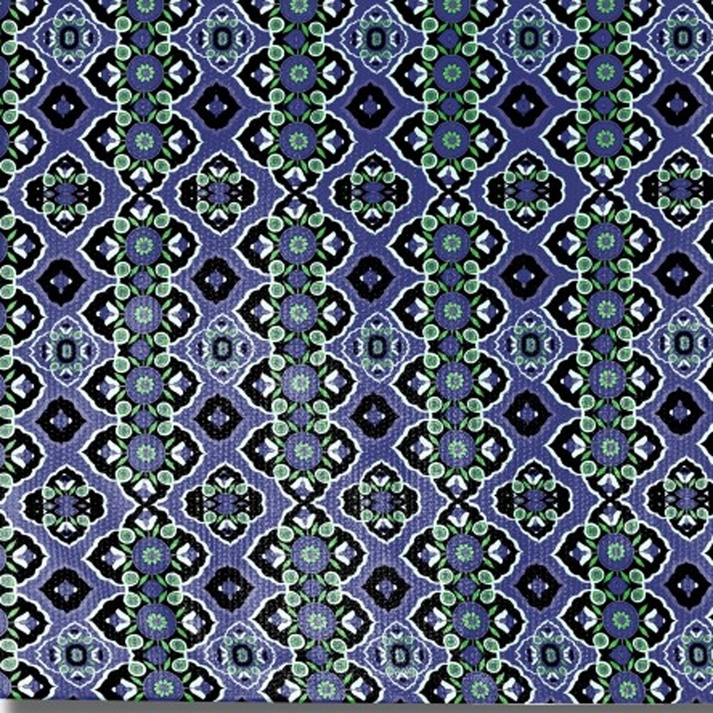 HomeRoots 5' X 7' Black Blue Green Area Rug - 5' Octagon