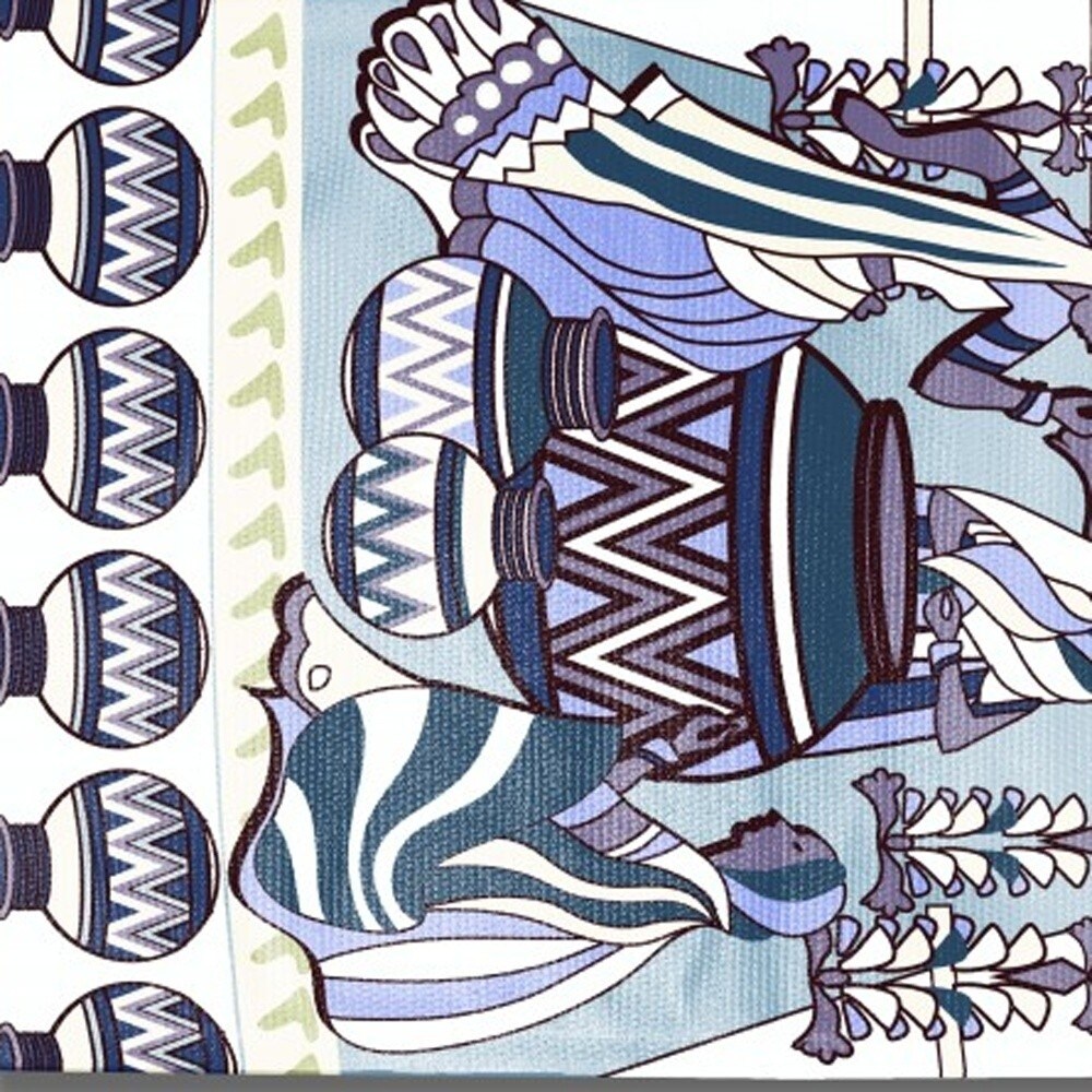 HomeRoots 5' X 7' Brown And Muted Blue Area Rug - 5' Octagon