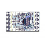 HomeRoots 5' X 7' Brown And Muted Blue Area Rug - 5' Octagon