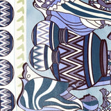 HomeRoots 5' X 7' Brown And Muted Blue Area Rug - 5' Octagon