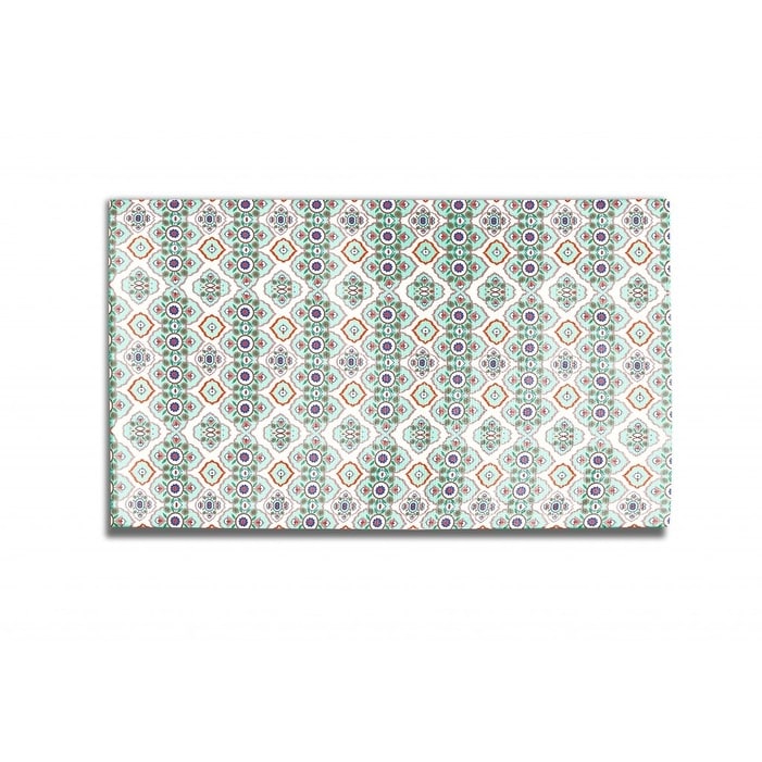 HomeRoots 5' X 7' Light Peach Light Aqua Oriental Area Rug - 5' Octagon