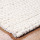 HomeRoots 5' X 8' Off White Wool Handmade Area Rug - 5' Octagon