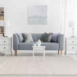 HomeRoots 5' X 8' Off White Wool Handmade Area Rug - 5' Octagon