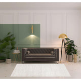 HomeRoots 5' X 8' Off White Wool Handmade Area Rug - 5' Octagon