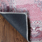 HomeRoots 5' X 8' Pink Geo Power Loom Distressed Non Skid Area Rug - 5' x 8'