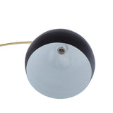 HomeRoots 76" Brass Arched Floor Lamp With Black Dome Shade - 52