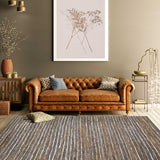 HomeRoots 8' X 10' Fossil Striped Handmade Leather Area Rug - 9'3" x 12'3"