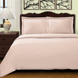 HomeRoots Pink Twin Cotton Blend 400 Thread Count Washable Duvet Cover Set