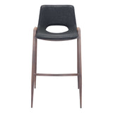 HomeRoots Set Of Two 39" Black And Brown Steel Low Back Bar Height Chairs With Footrest - 20.7