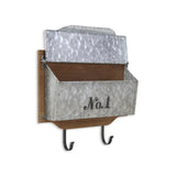 HomeRoots Wall Hanging Mailbox with Metal Hooks