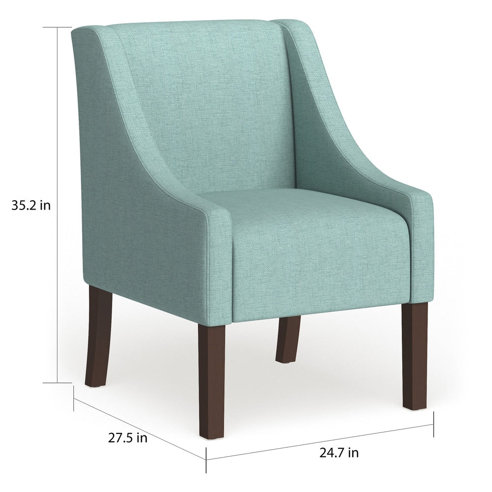 Homepop Modern Swoop Arm Accent Chair - Aqua Blue