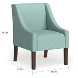 Homepop Modern Swoop Arm Accent Chair - Aqua Blue